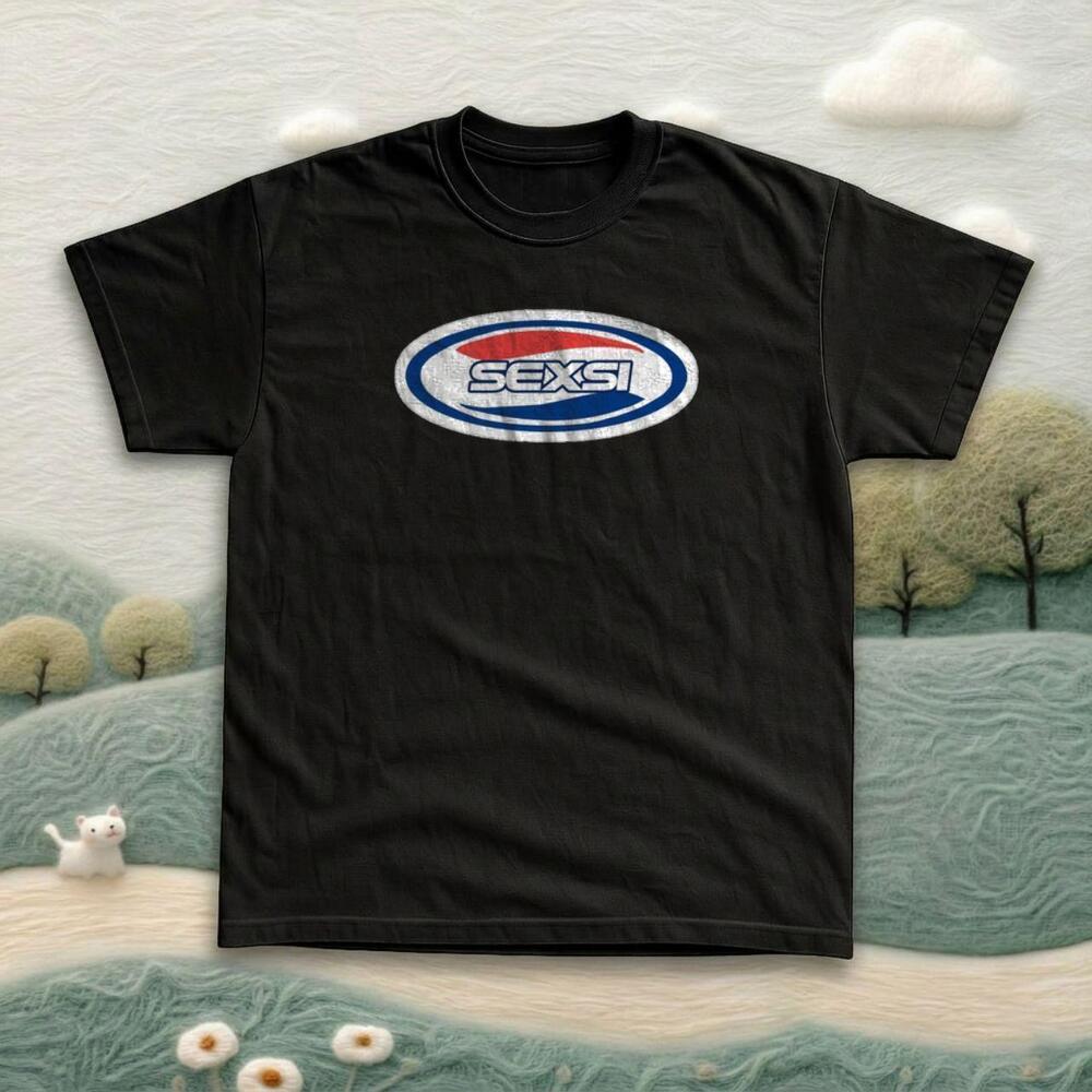 Y2K Style Sexsi Retro Logo Black Graphic Tee